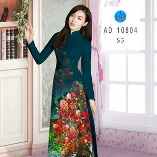 ÁO DÀI 3D HỌA TIẾT HOA PHƯỢNG 10804
