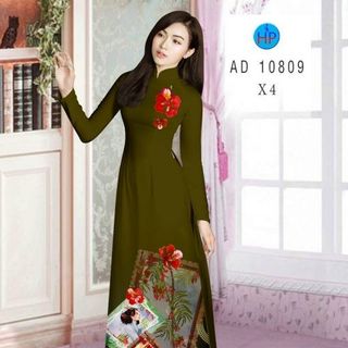 ÁO DÀI 3D HỌA TIẾT HOA PHƯỢNG 10809