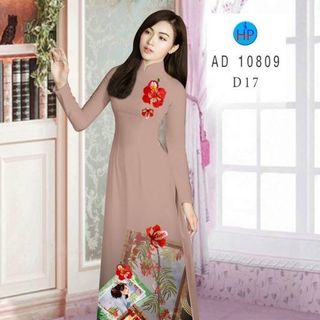 ÁO DÀI 3D HỌA TIẾT HOA PHƯỢNG 10809
