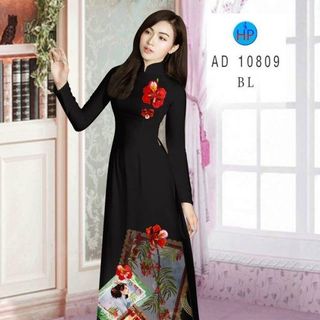 ÁO DÀI 3D HỌA TIẾT HOA PHƯỢNG 10809