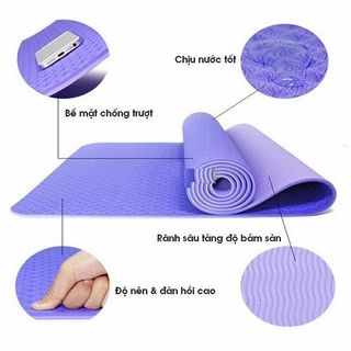 Thảm Tập Yoga 6mm 2 Lớp Chất Liệu TPE Mềm Êm Không Gây Kích Ứng Da