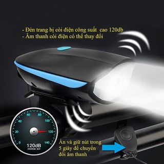 Đèn xe đạp có còi đèn trợ sáng