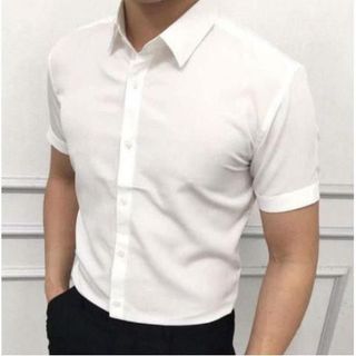 Áo sơ mi ngắn tay nam, áo sơ mi nam, chất vải lụa thoáng mát chống nhăn, form chuẩn size từ 50kg - 90kg