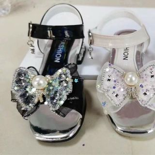 Sandal trẻ em kiểu dáng công chúa đính nơ đá lấp lánh F013