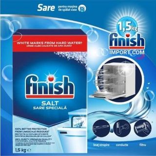 COMBO 4 món Finish Chai 900ml Gel rửa chén All in 1 Max + 2 Chai 400ml Finish (0%) + Hộp 1,5Kg muối Finish dành cho máy