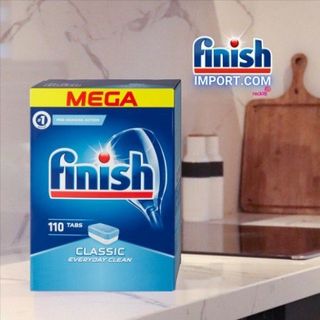 COMBO Hộp viên rửa bát Finish Classic 110 viên + muối Finish 1.5kg + nước làm bóng 400ml Finish cho máy rửa bát gia đình