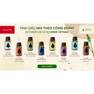 (92 loại) Tinh Dầu Thơm Phòng Heber Natural Life 10ml, Cao Cấp Nhập Khẩu, Thiên Nhiên Nguyên Chất, Kiểm Nghiệm Quatest 3