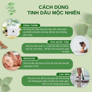Tinh dầu Mộc Nhiên nguyên chất có kiểm định, tinh dầu sả chanh,bạc hà,treo xe...giúp thơm phòng,khử mùi, đuổi muỗi