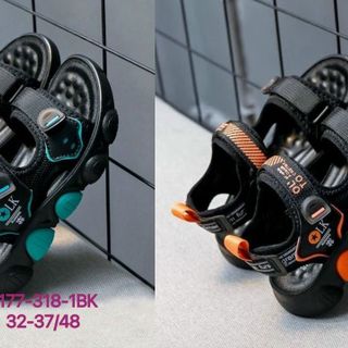 Sandal trẻ em quai ngang dán màu đen viền màu đẹp F177