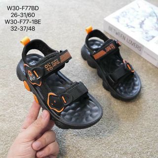 Sandal trẻ em màu đen viền màu đẹp W30