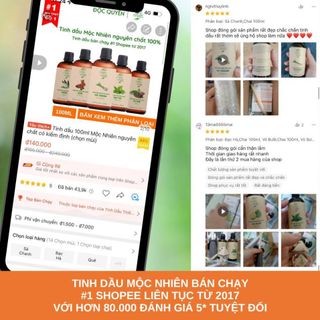 Tinh dầu 100ml Mộc Nhiên nguyên chất có kiểm định (chọn mùi)