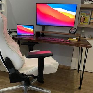 Bàn làm việc gỗ tự nhiên - Bàn làm việc chân sắt 100% gỗ thông - Bàn Vintage siêu Chill  - Nhỏ Decor