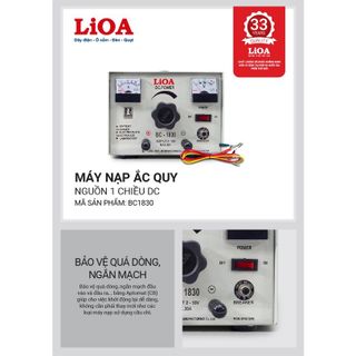 [CHÍNH HÃNG]Máy Nạp Ắc Quy 6V-12V-18V (Nguồn 1 Chiều DC) Lioa BC1830 (2-18V 30A)
