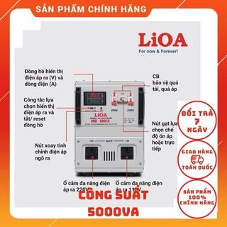 [CHÍNH HÃNG]Ổn Áp Lioa 1 Pha 5000VA Dải Điện 150-250...90-250...50-250