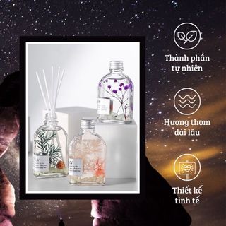 Tinh Dầu Thơm Phòng Que Gỗ Phát Sáng Ban Đêm WIACHNN, Lọ Khuếch Tán Xông Phòng, Khử Mùi Không Khí 100ml