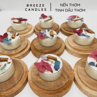 [21 mùi hương] Viên nến thơm hoa khô thiên nhiên đính đá, vỏ gỗ... TEALIGHT - 18gr (~4 giờ đốt)