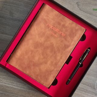 Bộ Đồ Dùng Văn Phòng Phẩm Sổ Tay+ Bút Ký+ Hộp Âm Dương khắc logo theo yêu cầu