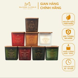 [8 mùi - 250g] Nến thơm MANOR CANDLE 1 bấc sáp cọ Hương Nước Hoa