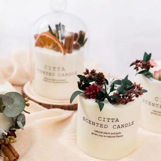 [6 MÙI] Nến Thơm Handmade Trang Trí Hoa Khô CITTA Cao Cấp Làm Từ Đậu Nành Tự Nhiên, Không Khói, Khử Mùi