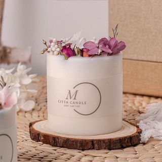 [6 MÙI] Nến Thơm Handmade Trang Trí Hoa Khô CITTA Cao Cấp Làm Từ Đậu Nành Tự Nhiên, Không Khói, Khử Mùi