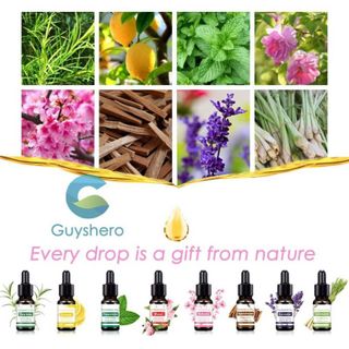 Tinh dầu thơm thiên nhiên GUYSHERO thể tích 10ml chiết xuất từ thực vật với mùi hương tùy chọn