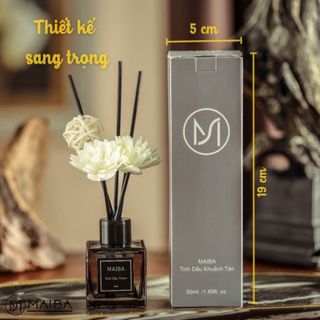 Tinh Dầu Thơm Phòng Thiên Nhiên MAIBA 50ml Bản Sang Trọng Màu Đen Que Gỗ Tự Khuếch Tán Thanh Lọc Khử Mùi Không Khí MB50