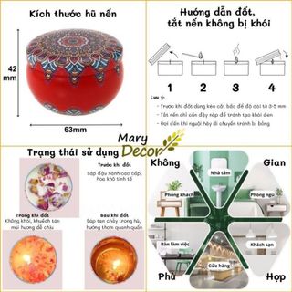 (Sẵn Hộp Quà Tặng Set 4) Nến Thơm Hoa Khô Thiên Nhiên CHỌN HƯƠNG (Trang trí noel) - Khách Sỉ inbox