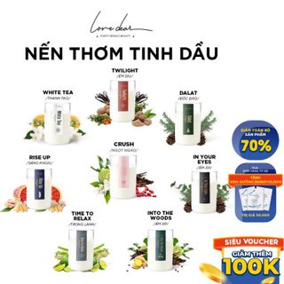 Nến Thơm Phòng LoveDear Cao Cấp Nhiều Mùi Từ Tinh Dầu Thiên Nhiên và Sáp Cọ - Trang Trí Decor 100g & 200g