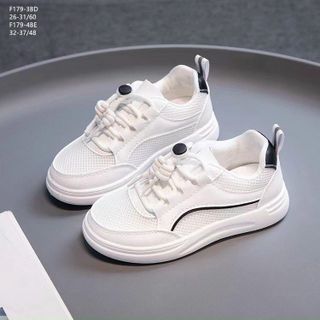 Giày thể thao Trẻ em trắng da phối vải lưới thoáng khí đẹp F179