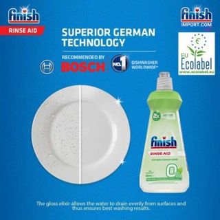 Chai 400ml nước làm bóng chén Finish cho máy rửa chén bát gia đình 400ml (Ecolabel - Thân thiện môi trường -HÀNG MỚI VỀ)