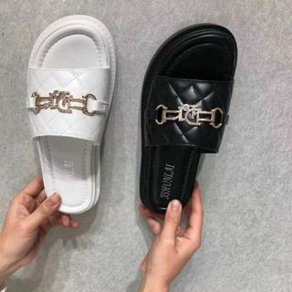 Dép nữ thời trang quai ngang phối kim loại đẹp WN8023