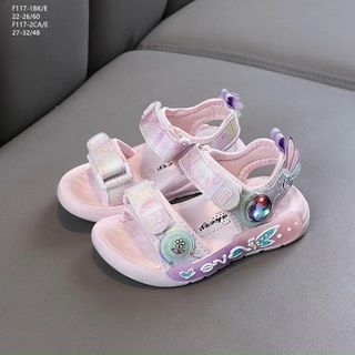 Sandal bé gái quai ngang dán họa tiết cô gái đẹp F117