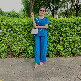 Bộ đũi thêu hoa đào sang trọng có Size đại