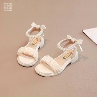 Sandal trẻ em quai ngang nhún ngọc trai xinh xắn F115