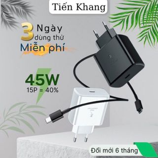Sạc SAMSUNG 45W cho dòng Note 20, S20, Củ sạc nhanh SAMSUNG 45W đầu Type C