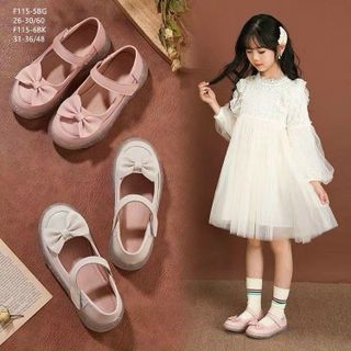 Giày búp bê bé gái đính nơ xinh xắn F115