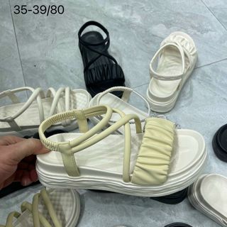 Dép sandal nữ đế cao su quai chéo đan xen WN02