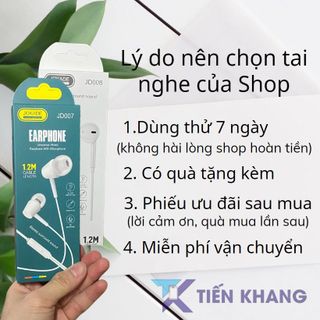 Tai nghe có dây giá rẻ nhét tai có núm cao su êm tai, Tai nghe có mic kết nối jack 3.5mm cho máy tính gaming
