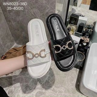 Dép nữ thời trang quai ngang chất da mềm WN8023