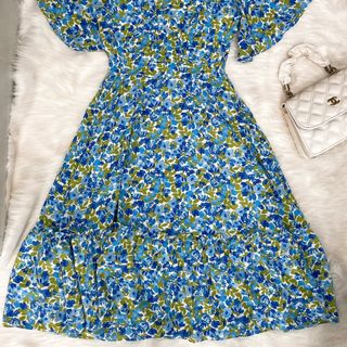 Đầm xòe xếp ly ngực, tay bèo - GR0237