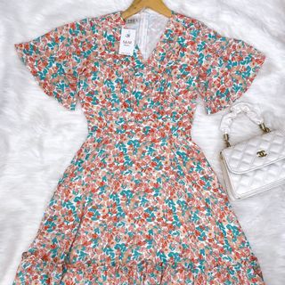 Đầm xòe xếp ly ngực, tay bèo - GR0237