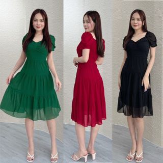 Đầm xòe nhún ngực bèo tầng - GR0232