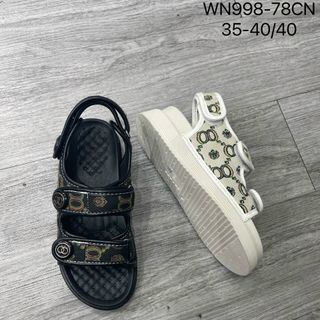 Dép nữ đế bánh mỳ quai ngang đính nút đẹp WN998