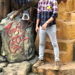 Áo sơ mi evisu thêu lưng Địa to thêu TAY- TÚI - LƯNG