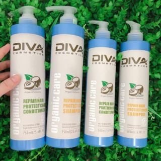 [DIVA Chính hãng] Bộ dầu gội xả hấp tinh dầu dưỡng tóc Diva Organic Argan Oil phục hồi giữ màu nhuộm