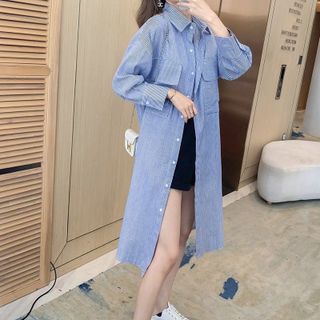 ĐẦM SƠ MI SỌC FORM RỘNG – DT1720