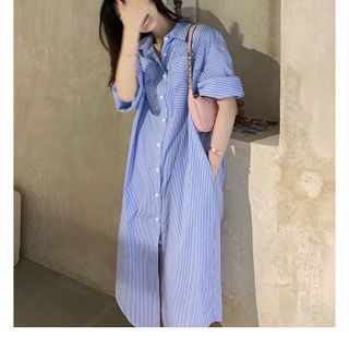 ĐẦM SƠ MI SỌC FORM RỘNG – DT1720