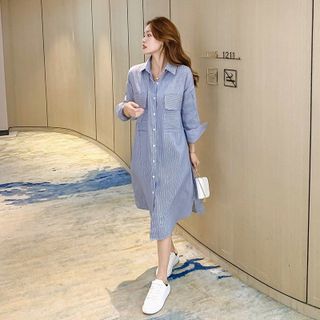 ĐẦM SƠ MI SỌC FORM RỘNG – DT1720