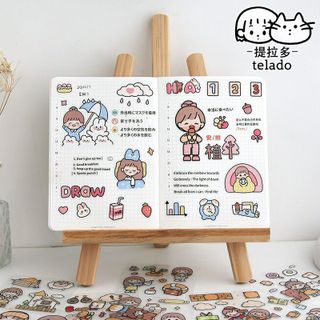 Quà tặng - Hộp 100 tấm sticker bóc dán mẫu Happy Day hàng đẹp. Kho Sỉ House Ware NP