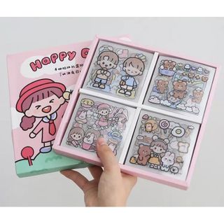 Quà tặng - Hộp 100 tấm sticker bóc dán mẫu Happy Day hàng đẹp. Kho Sỉ House Ware NP